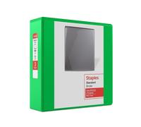 Staples 110080 Standard 3-Inch D-Ring Binder Green (26354)