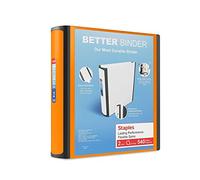 STAPLES 2"" 3-Ring Better Binder, Bright Orange (13469)"