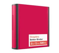 Staples 2 Inch Better View Binder with D-Rings (Red) by Staples