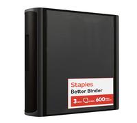 Staples 3 Inch BetterView Binder with D-Rings (Black) by Staples