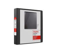 Staples 3-Ring Binder 1.5 Inch D-Ring Organizer for Home Office School Holds up to 350-Sheets Black