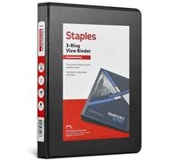 Staples 580932 1/2-Inch Standard 5-1/2-Inch x 8-1/2-Inch Mini View Binder with Round Rings Black