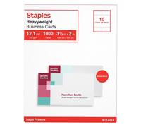 Staples 610387 Inkjet Business Cards 2-Inch X 3 1/2-Inch Matte White 1000/Cards