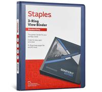 Staples 82615 Standard 1/2-Inch 3-Ring View Binder Blue (26427-Cc)