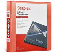 Staples 82648 Standard 1 1/2-Inch 3-Ring View Binder Orange (26442-Cc)