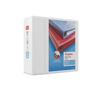 Staples 82660 Heavy Duty 5-Inch 3-Ring View Binder White (24700)