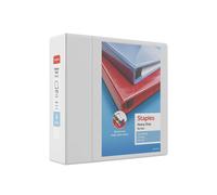 Staples 82663 Heavy Duty 4-Inch 3-Ring View Binder White (24696)