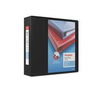 Staples 82664 Heavy Duty 4-Inch 3-Ring View Binder Black (24695)