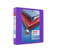 Staples 82680 Heavy-Duty 1.5-Inch 3-Ring View Binder Purple (24683-US)