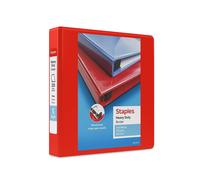 Staples 82682 Heavy Duty 1 1/2-Inch 3-Ring View Binder Red (24681)