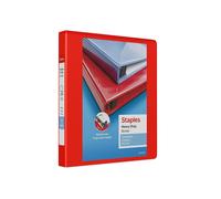 Staples 82694 Heavy Duty 1-Inch 3-Ring View Binder Red (24669)