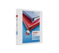 Staples 82696 Heavy Duty 1-Inch 3-Ring View Binder White (24667)