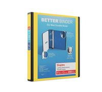 Staples 827605 1.5-Inch D-Ring Better Binder Yellow (19060)