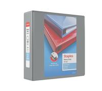 Staples 976043 Heavy-Duty 3-Inch D 3-Ring View Binder Gray (26368)