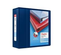 Staples 976050 5-Inch Staples Heavy-Duty View Binder with D-Rings Navy