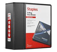Staples 976180 5-Inch Staples Standard View Binder with D-Rings Black