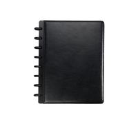 Staples? Arc Customizable Leather Notebook System Black 6-3/4"" x 8-