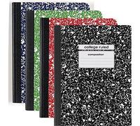 STAPLES Assorted Colors Composition Book ~ College Ruled 9 ¾ in X 7 ½ in (4 Pack)