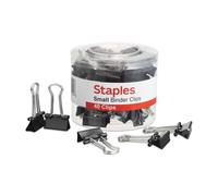 Staples Binder Paper Clips 3/8 Inch Capacity Small 40-Pack Black