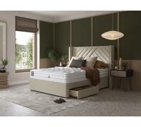 Staples & Co Artisan Splendour Divan Bed Set on Glides Double Canvas Mist
