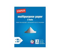 Staples Multipurpose Paper 8 1/2 x 11 3-Hole Punched Ream