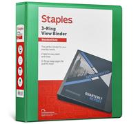 Staples Standard 1.5 3-Ring View Binder Green