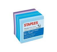 Staples Stickies 3"""" x 3"""" Assorted Watercolor Pop-Up Notes 6/Pack of 100= 600 Notes Pads