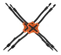 STAPLL Tack Strap - 4-Way Flat Bungee Cord with Rubber Pad Grip, Non-Slip Tie Down Straps for Motorcycle, ATV, Kayak, Cycling, Camping, Truck Storage, Adjustable Bungee Cords - 2 Pack (Orange)