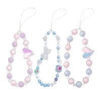 Staqlo 3PCS Heart Beaded Phone Charm - Resin Camera Strap with Color Beads - Short CellPhone Chain for Women - Decorative Keychain for Bag CarKey and Kindle yh-134, M, Acrylic, No Gemstone