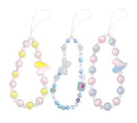Staqlo 3PCS Heart Beaded Phone Charm - Resin Camera Strap with Color Beads - Short CellPhone Chain for Women - Decorative Keychain for Bag CarKey and Kindle yh-234, Ph-yh-234, Medium