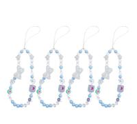 Staqlo 4PCS Heart Beaded Phone Charm - Resin Camera Strap with Color Beads - Short CellPhone Chain for Women - Decorative Keychain for Bag CarKey and Kindle yh-3333, M, Acrylic, No Gemstone