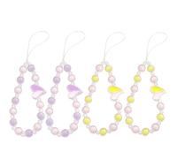 Staqlo 4PCS Heart Beaded Phone Charm - Resin Camera Strap with Color Beads - Short CellPhone Chain for Women - Decorative Keychain for Bag CarKey and Kindle yh-1122, M, Acrylic, No Gemstone