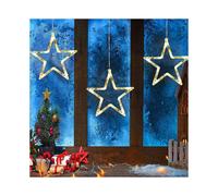 (Star) 3 Pack Christmas Indoor Window Light Decoration - Warm White Backdrop String Lights for Outdoor Indoor Home Bedroom Wedding Party Holiday Wall