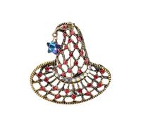 Star Accent Witch Hat Brooch Decorative Openwork Lapel Jewelry Pin for Themed Jackets Sweaters Scarves Bags Vintage Costume Jewelry Pin Themed Outfit Accessory Gothic Lapel Accessory Apparel
