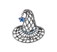 Star Accent Witch Hat Brooch Decorative Openwork Lapel Jewelry Pin for Themed Jackets Sweaters Scarves Bags Vintage Costume Jewelry Pin Themed Outfit Accessory Gothic Lapel Accessory Apparel