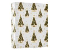 Star and Christmas Tree Pattern 3 Ring Binder 1.5 Inch Round Ring Binder View Binder Holds 200 Documents for Home School Office Use