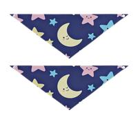 Star and Moon Dog Scarf Soft Light Skin Set of 2 for Daily Wear Pets at Different Stages 20 × 7 3in