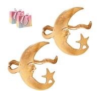 Star and Moon Pattern Open Bracelet,Star Pattern Open Bracelet,Celestial Dreams Bangle, Adjustable St-ar Patt-ern Op-en Charm,Fashion Brac-elet Charm Bangle Jewelry Gift (gold*2)