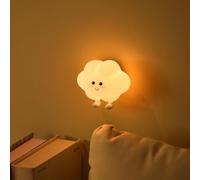 Star And Moon Wall Night Light For Nursery, Rechargeable Silicone Lamp With 3 Brightness Settings, USB-C, Child-Safe Materials(Cloud)