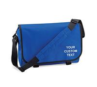 Star and Stripes BG021 Personalised Messenger BAG, CUSTOM TEXT BAG Bright-Royal - FRONT printed text