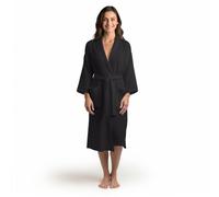 Star and Stripes Black waffle weave bathrobe S/M