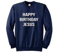 Star and Stripes Christmas Jumper, Sweater, Happy Birthday Jesus Sweatshirt Xmass Gift, Novelty Ugly Sweatshirt (Navy Blue, XLarge)