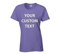 Star and Stripes Custom Lilac Personalised Ladies Heavy Cotton T-Shirt, Custom Ladies Heavy Cotton T-Shirt 2XL GD006 Plus Gift Box