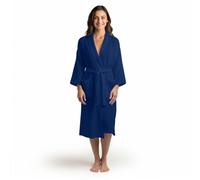 Star and Stripes DENIM Navy Blue waffle weave bathrobe L/XL