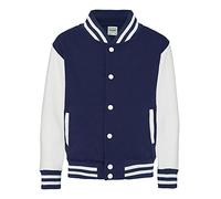 Star and Stripes Oxford Navy/Arctic White Kids Varsity Jackets, Children lettermans Jacket 12/13 YRS Plus 1 T Shirt