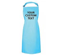 Star and Stripes Personalised Custom Text BIB Chef Apron with Front BIB PR150 one Size - Cyan