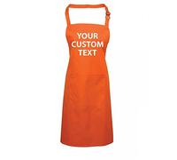 Star and Stripes Personalised Custom Text Pocket Chef Apron with Front Pocket PR154 one Size - Orange