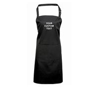 Star and Stripes PR154 Personalised 'Colours' Bib Apron with Pocket, Custom Text Apron Black Front Embroidery Print One Size
