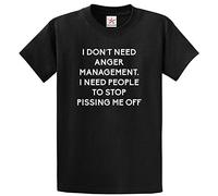 Star and Stripes (S) I Dont Need Anger Management People Need to Stop Pissing Me Off T Shirt ES03 Black Small (37")