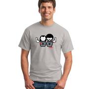 Star and Stripes Small Dark Grey t Shirt with The Pulp Fiction Cartoon Design t Shirt